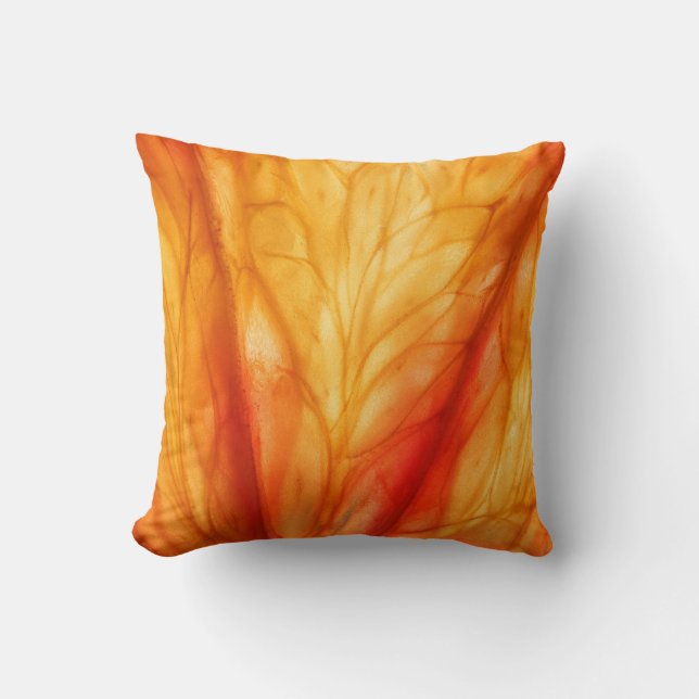 Citrus Macro: Blood Orange Abstract. Throw Pillow (Front)