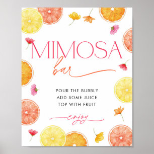 Citrus Main Squeeze Bridal Shower Mimosa Bar Sign