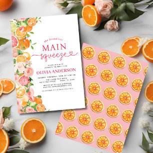 Citrus Main Squeeze Bridal Shower Orange Invitation