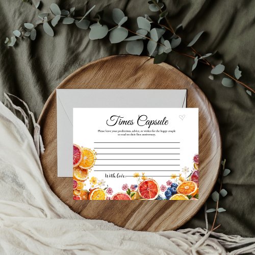 Citrus Main Squeeze Time Capsule Bridal Shower  Enclosure Card