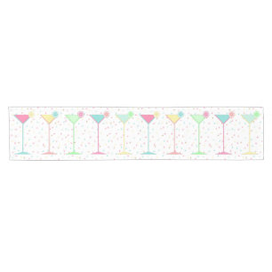 Citrus Martini Cocktail Confetti Birthday Party Short Table Runner