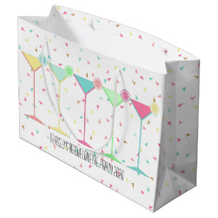 Citrus Martini Cocktail Confetti Party Celebration Large Gift Bag