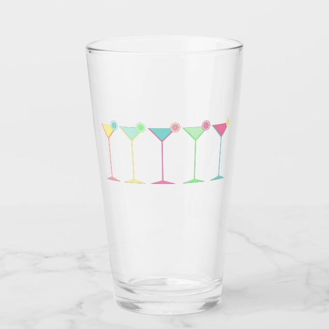 Citrus Martini Cocktail Party Confetti Colorful Glass (Front)