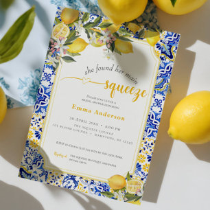 Citrus Mediterranean Main Squeeze Bridal Shower In Invitation