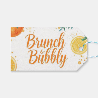Citrus Mimosa Favor Tags – Watercolor Orange