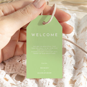 Citrus Minimal Green Destination Wedding Welcome Gift Tags