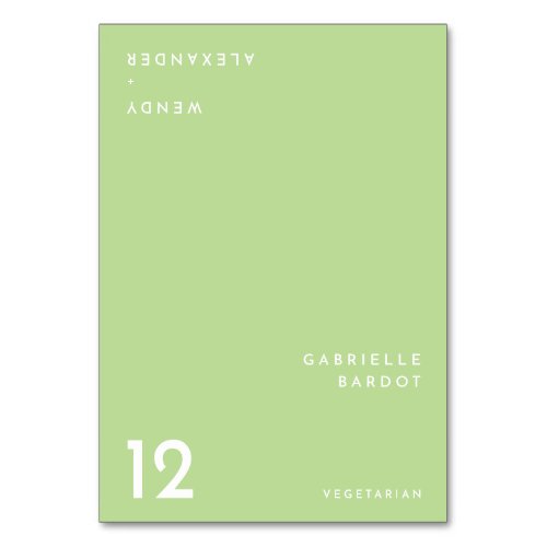 Citrus Minimalist Green Foldable Place Card