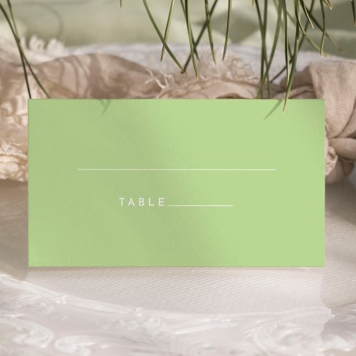 Citrus Minimalist Green Wedding Flat Place Card