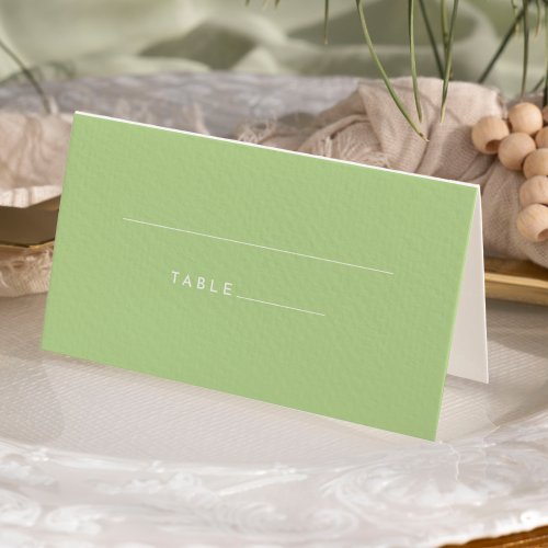 Citrus Minimalist Green Wedding Folded Place Card