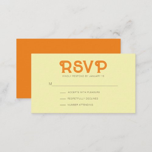 Citrus Modern Seventies RSVP Enclosure Card