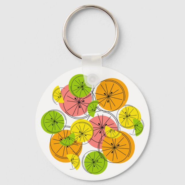 Citrus monogram back aluminum circle double-sided keychain (Front)