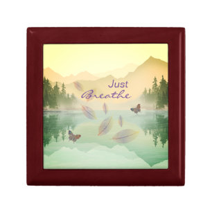 Citrus Mountain Lake Reflection Just Breathe Gift Box