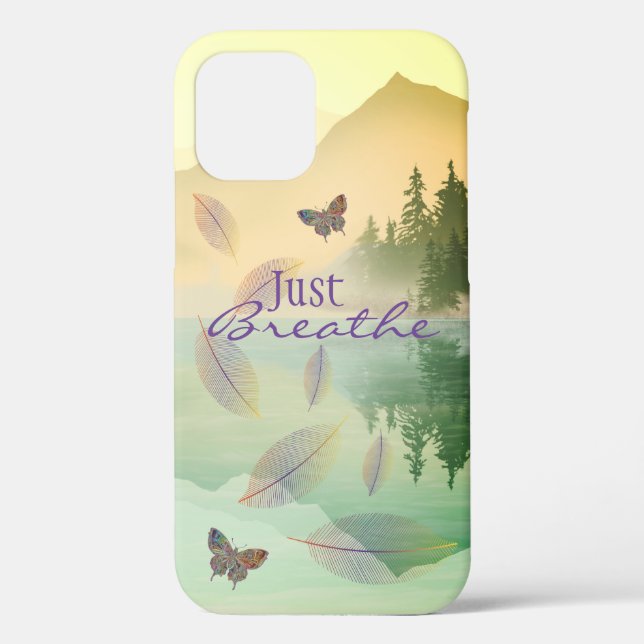 Citrus Mountain Reflection JUST BREATHE   Case-Mate iPhone Case (Back)