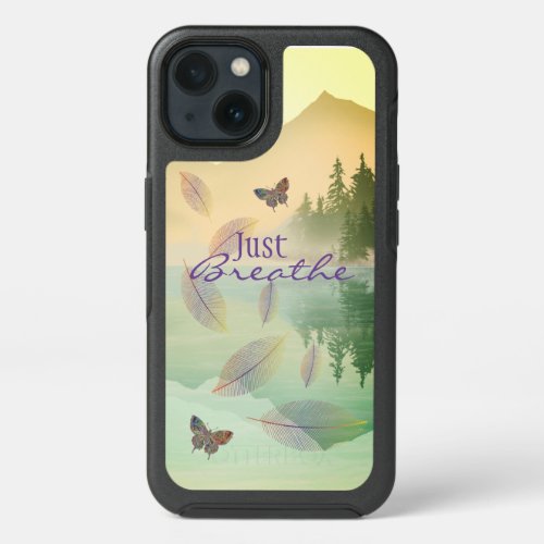 Citrus Mountain Reflection JUST BREATHE  iPhone 13 Case