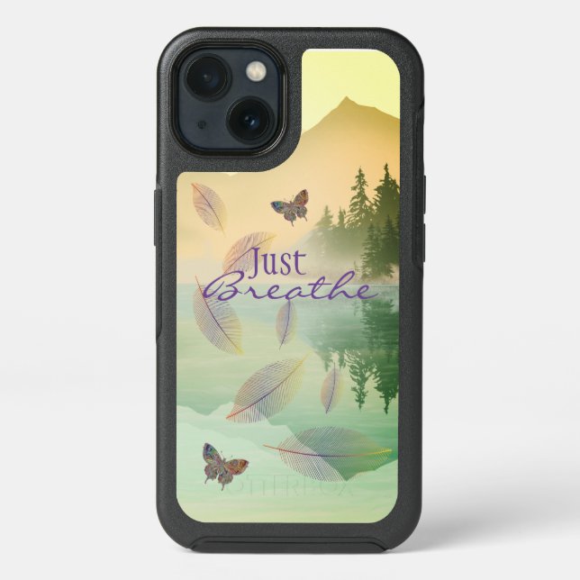 Citrus Mountain Reflection JUST BREATHE  Otterbox iPhone Case (Back)