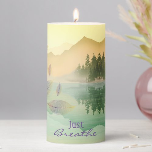 Citrus Mountain Reflection JUST BREATHE Pillar Candle