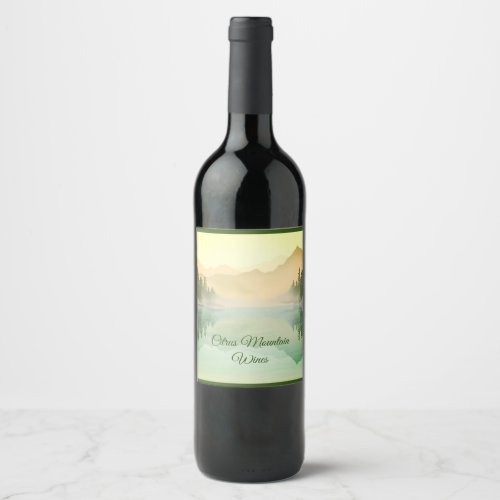 Citrus Mountains Forest Landscape  Wine Label