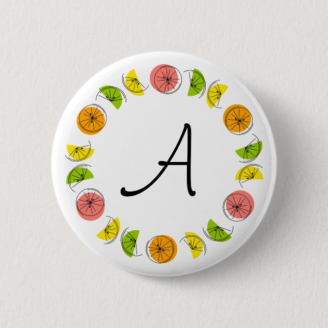 Citrus Multi Circle Monogram button round (Front)