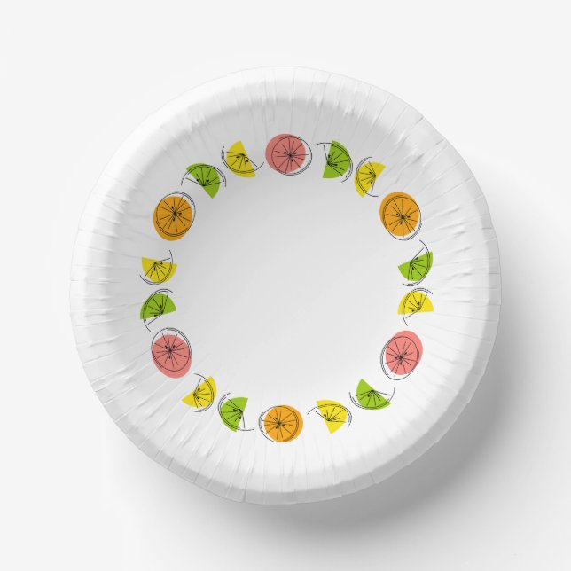 Citrus Multi Circle Paper Bowls (Front)