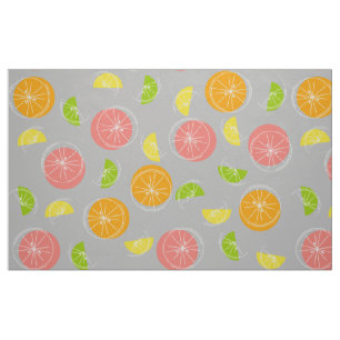 Citrus Multi large print grey Fabric