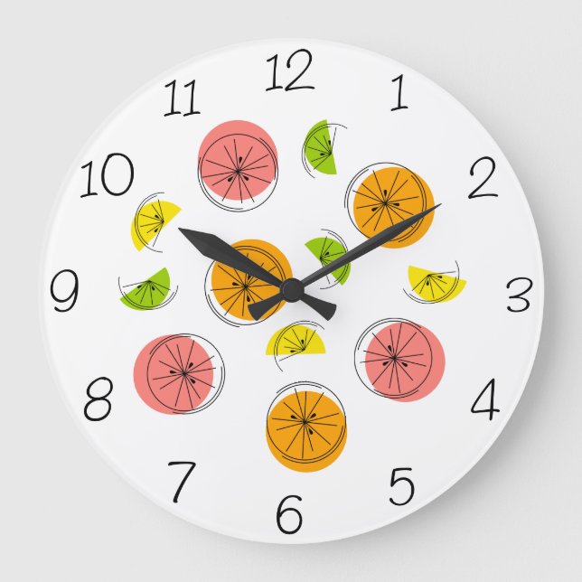 Citrus Multi Numbers clock round (Front)