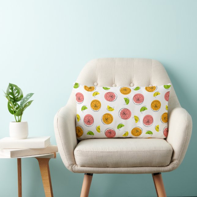 Citrus Multi pink back Lumbar Pillow (Chair)