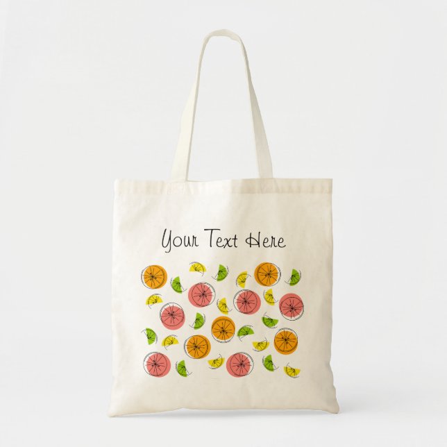 Citrus Multi Text tote bag (Front)