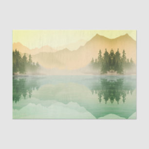 Citrus N Green Mountains Forest Landscape Tissue Paper