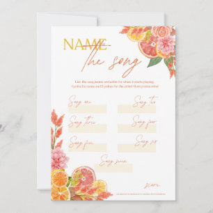 Citrus Name That Song Bridal Shower Game Invitation