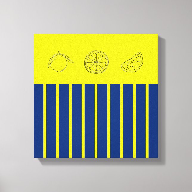 Citrus Navy Kitchen Themed Poster  Canvas Print (Front)