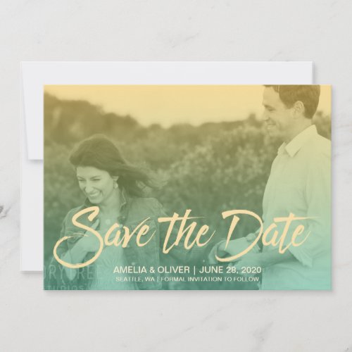 Citrus Ombre Gradient Photo Save the Date