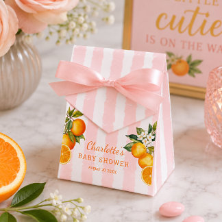 Citrus Orange Baby Shower Thank you  Favor Boxes