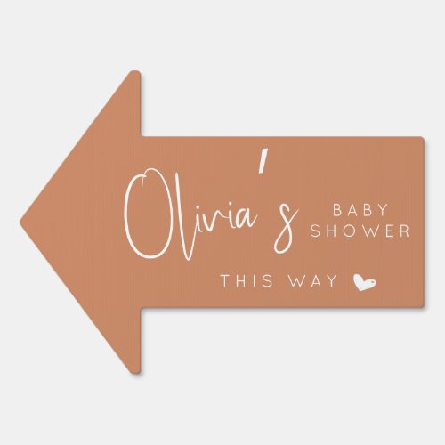 Citrus orange baby shower this way arrow sign