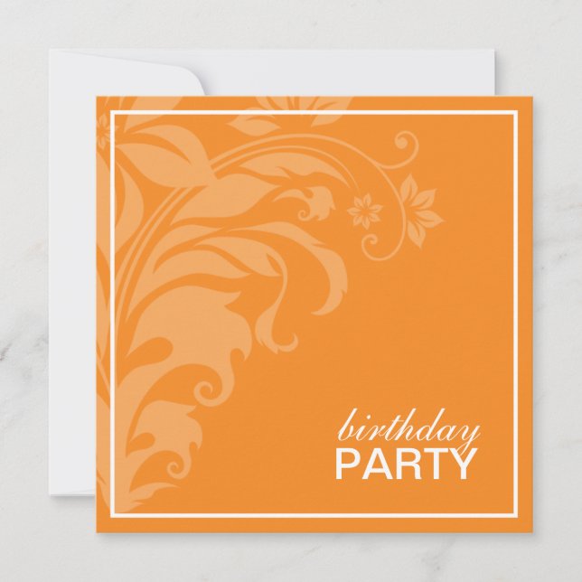 Citrus Orange Birthday Party Invitations (Front)