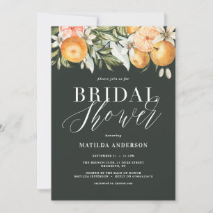 Citrus, orange + blossom bridal shower party