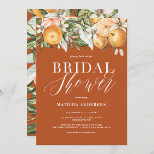 Citrus, orange + blossom bridal shower party