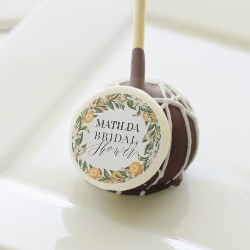 Citrus orange  blossom bridal shower party decor cake pops