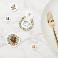 Citrus, orange blossom bridal shower party decor