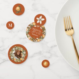 Citrus, orange blossom bridal shower party decor confetti