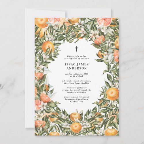 Citrus orange  blossom christening baptism