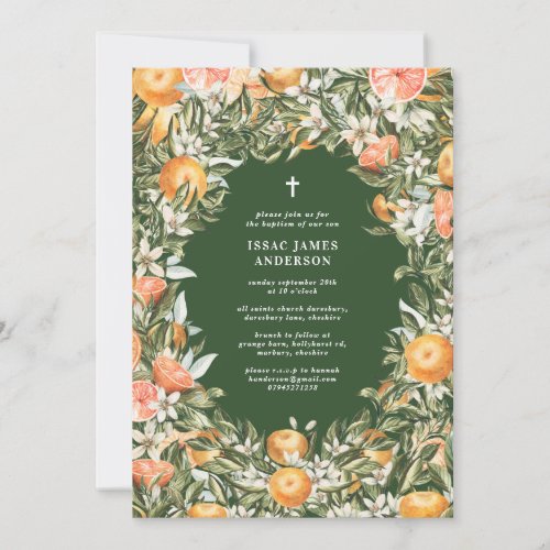 Citrus orange  blossom christening baptism