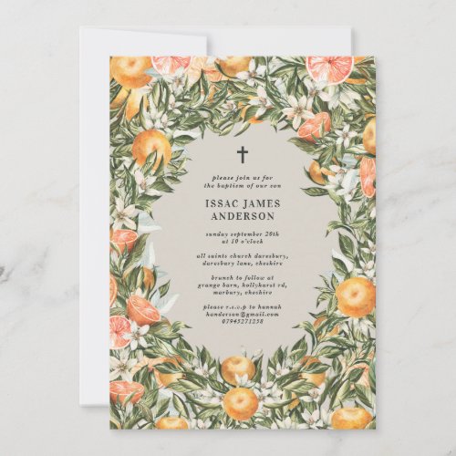 Citrus orange  blossom christening baptism