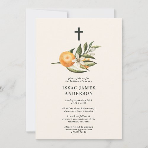 Citrus orange  blossom christening baptism