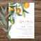 Citrus Orange Botanical Boho Bridal Shower Invite