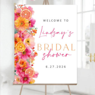 Citrus Orange Bridal Shower Welcome Sign, She Foun Foam Board