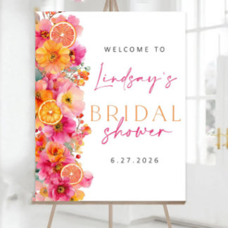 Citrus Orange Bridal Shower Welcome Sign, She Foun Foam Board