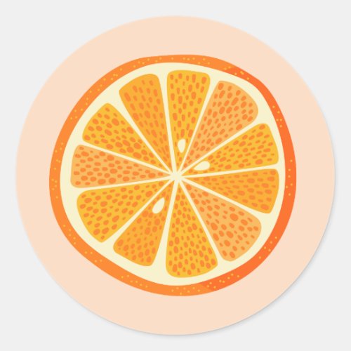 Citrus Orange Classic Round Sticker