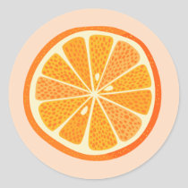 Citrus Orange Classic Round Sticker