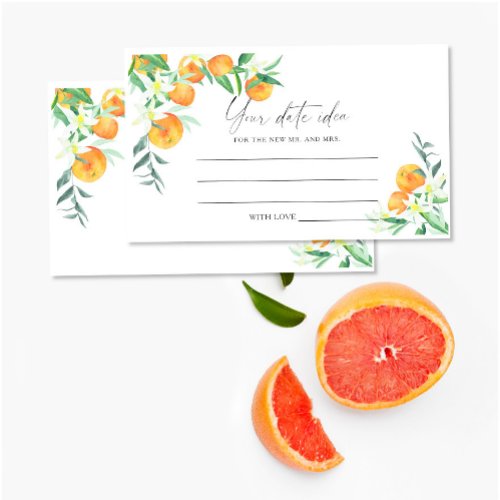 Citrus Orange _ Date night ideas  Date jar Enclosure Card