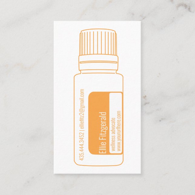 Citrus Orange Essential Oil Bottle Business Card (Front)